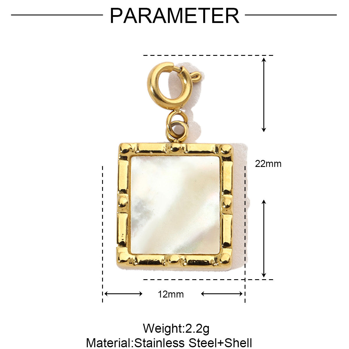 Natural Shell Butterfly Titanium Steel DIY Spring-Clasp Necklace