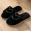 Plush Open Toe TPR Men And Women Couple Slippers