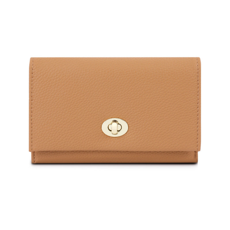 Luxury Leather Influencer-Style Womens Wallet With A Lock Closure