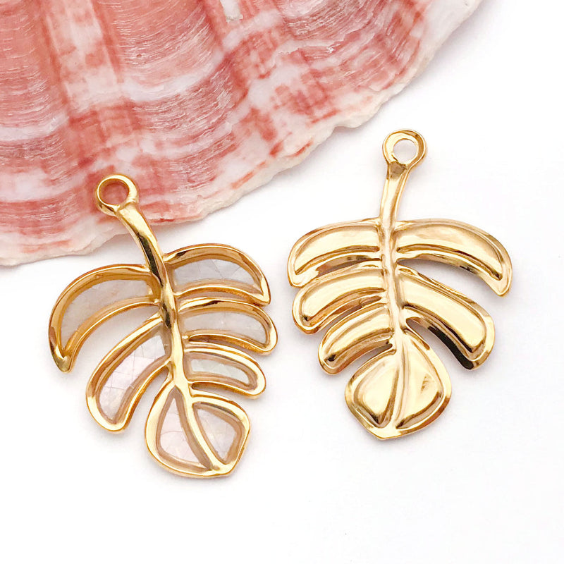 Stainless Steel Marine Beach-Style Artificial White Shell And Colored Shell Pendant