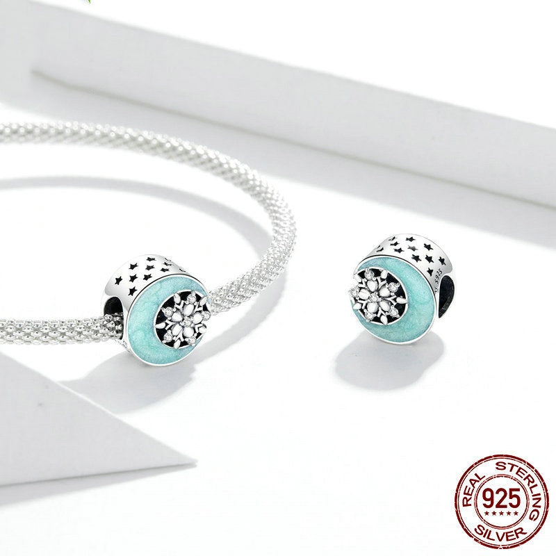 Snow Moon Night S925 Silver Bracelet Beaded