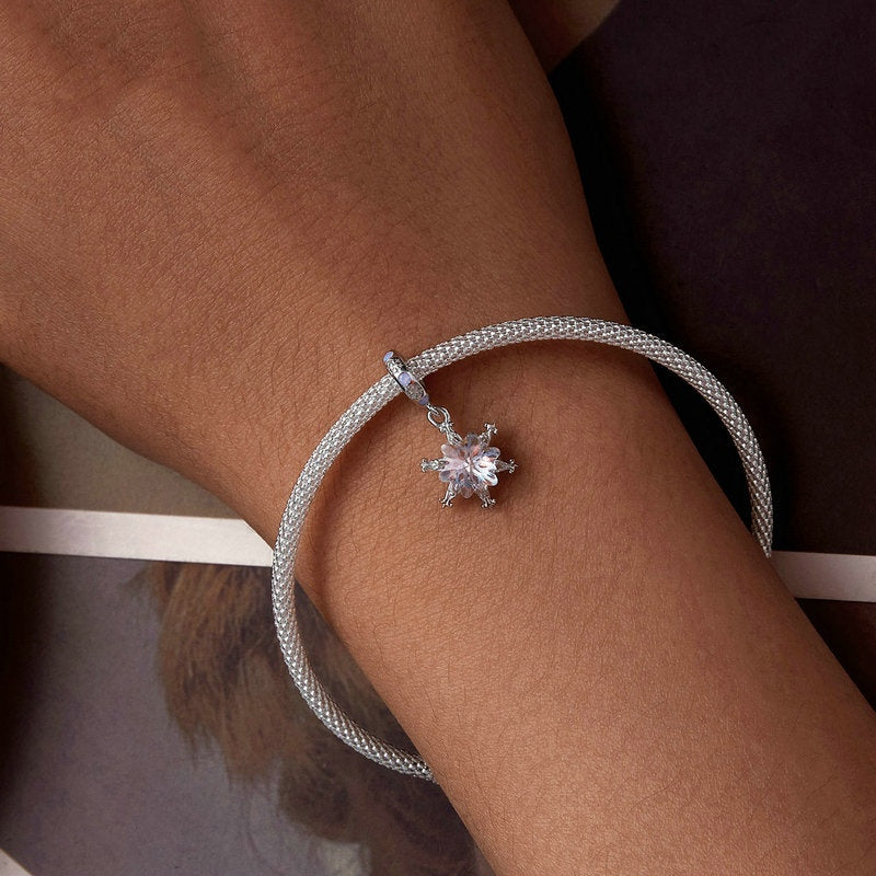 Winter Ice Flower Diy Bracelet Pendant S925 Sterling Silver Beads