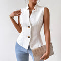 Women's Sleeveless Blazer Button Vest