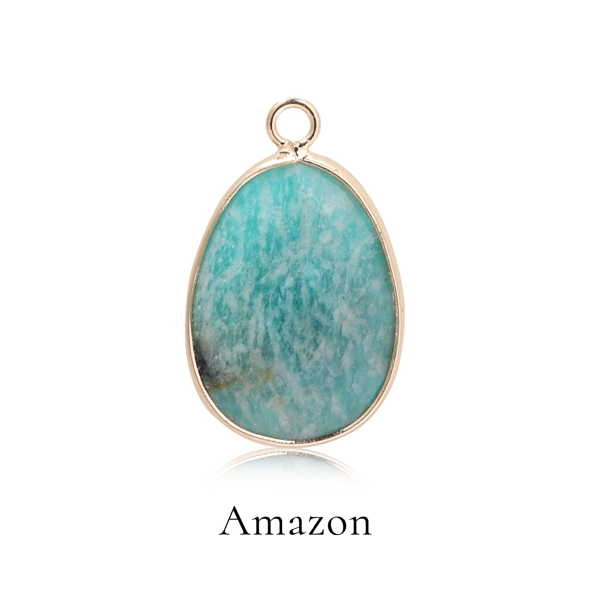 Faceted Teardrop-shaped Natural Stone Colored Pendant