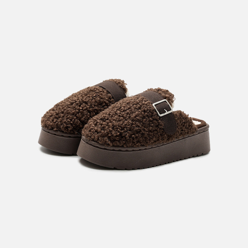 Winter Fashion Room High Sense Fluffy Slippers Women