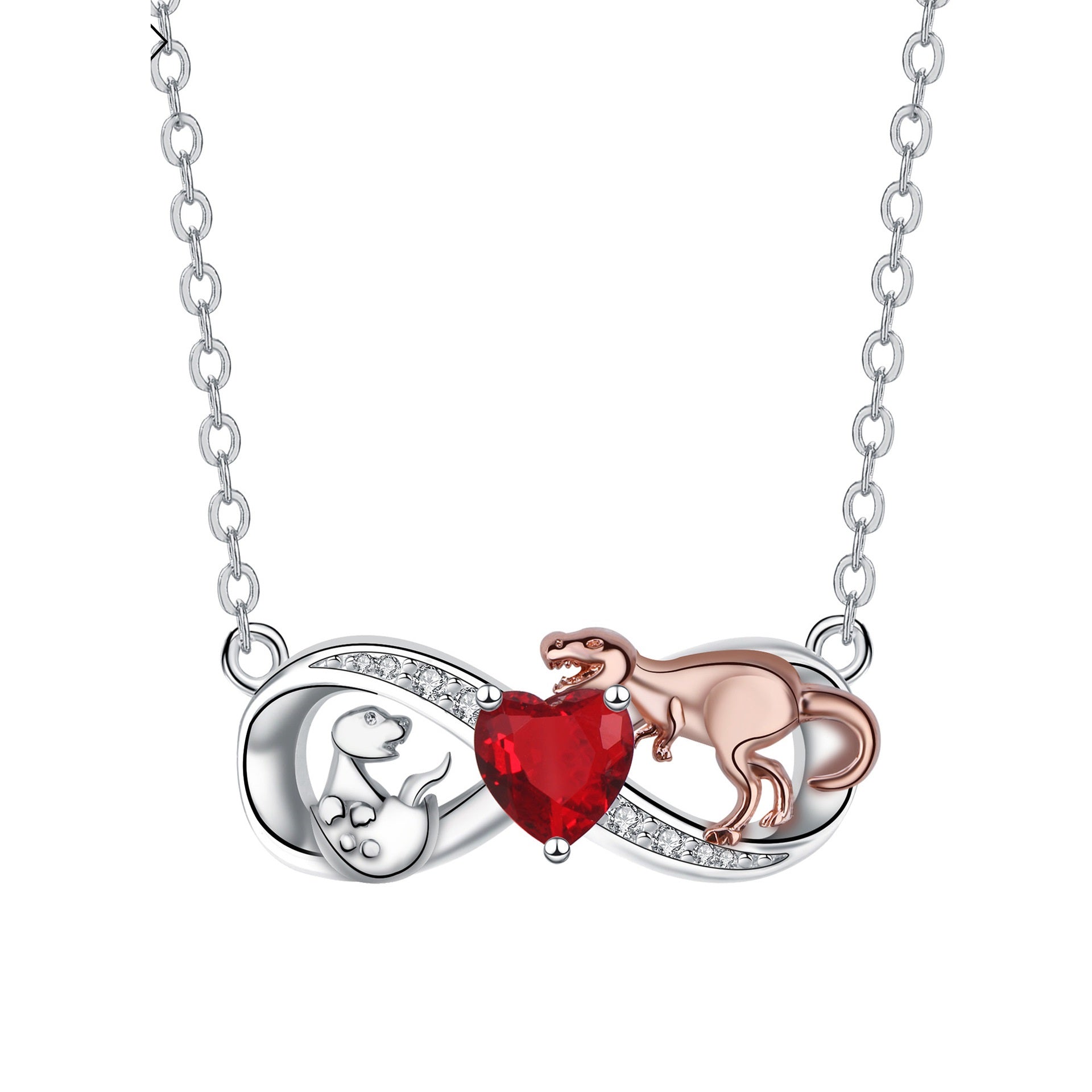 High-end Diamond-studded Necklace With A Side Chain That Wont Fade