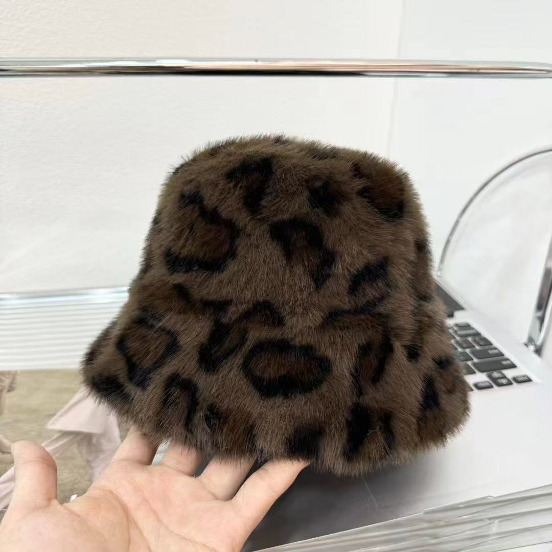 Versatile Faux Mink Fur Warm Cold-proof Windproof Face-flattering Fluffy Bucket Hat
