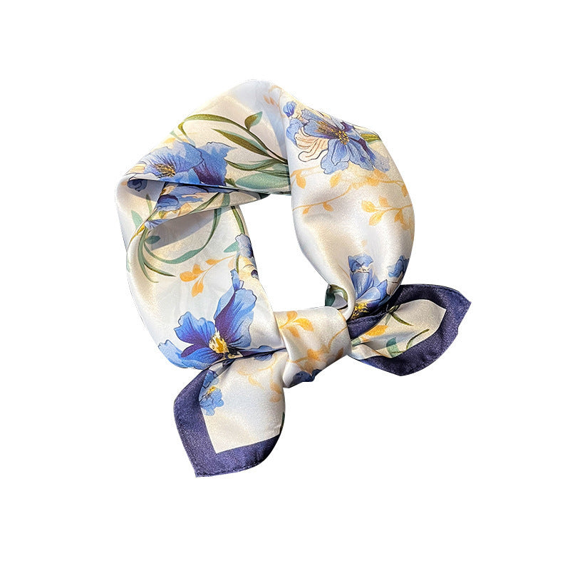 Silk Scarf Small Square Towel Women's Silk Korean Thin