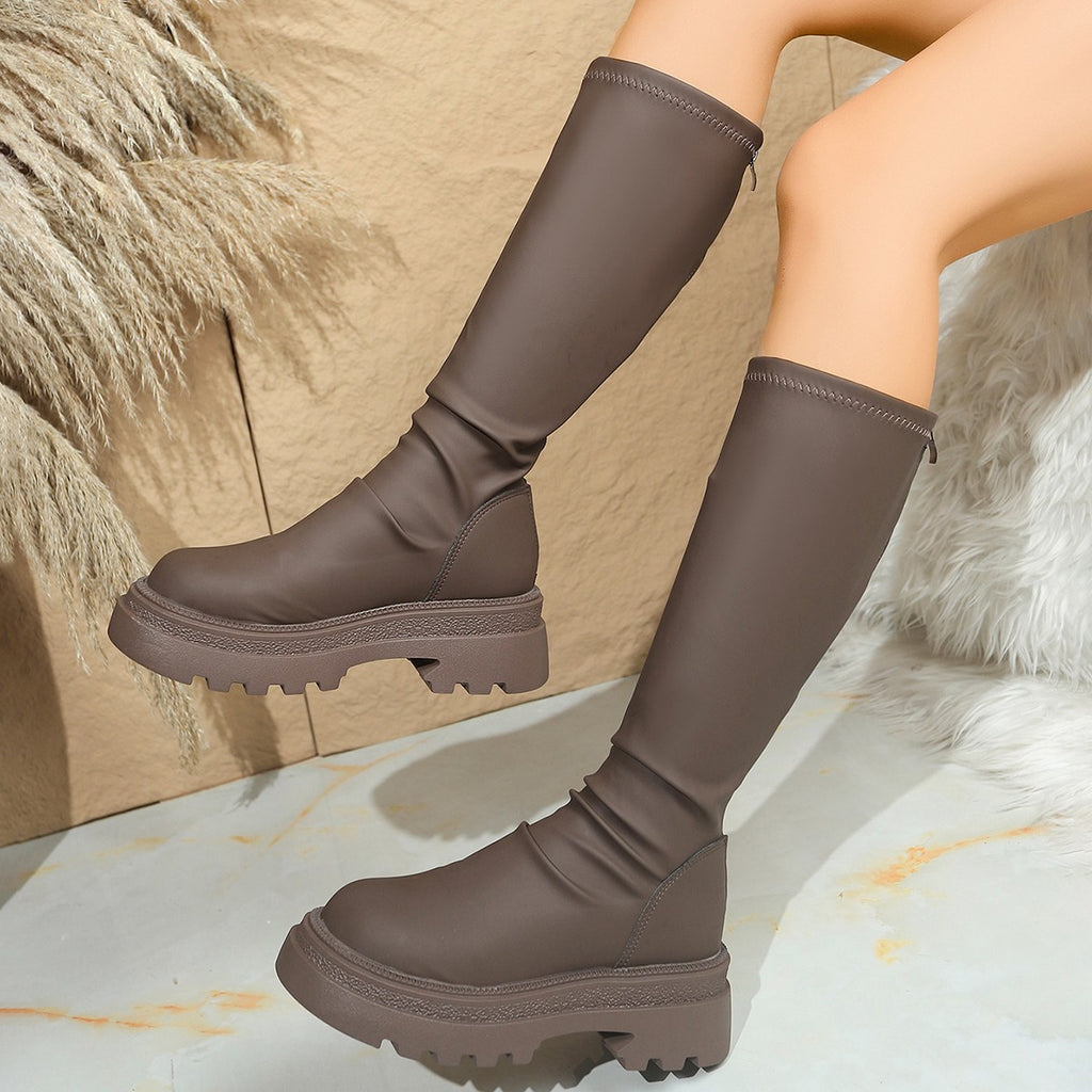 Women's Thick Bottom Retro Plus Size Boots