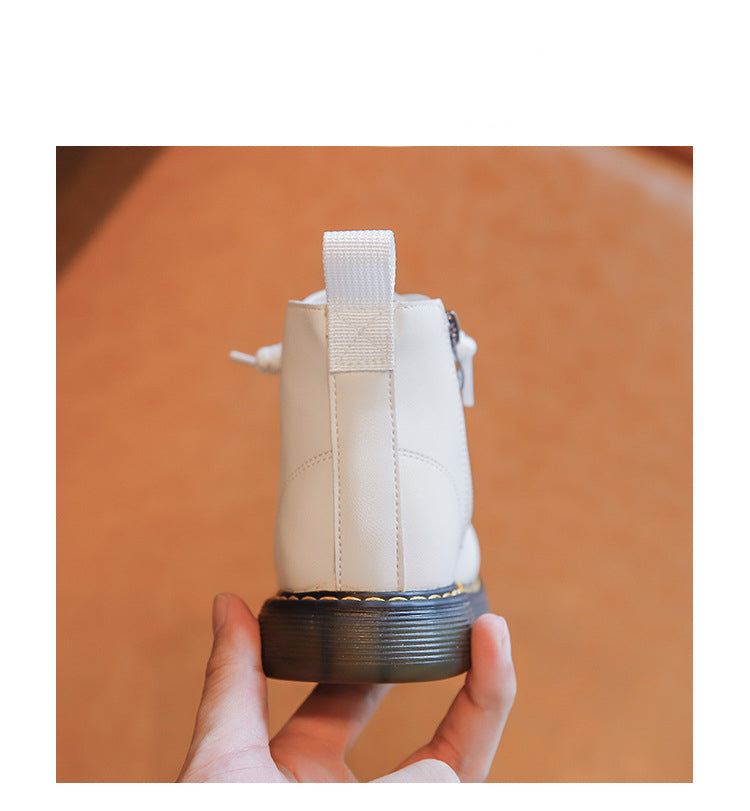 Children's Short Boots Student Black Single Tide