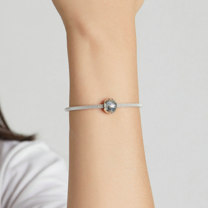 Snowflake DIY Bead Sterling Silver Bracelet String Beads