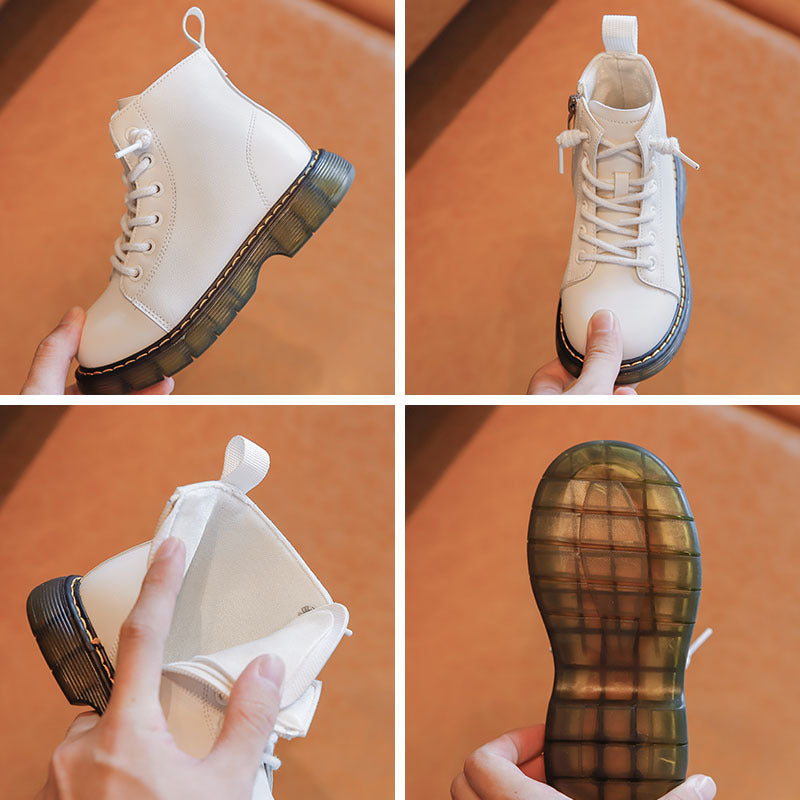 Children's Short Boots Student Black Single Tide