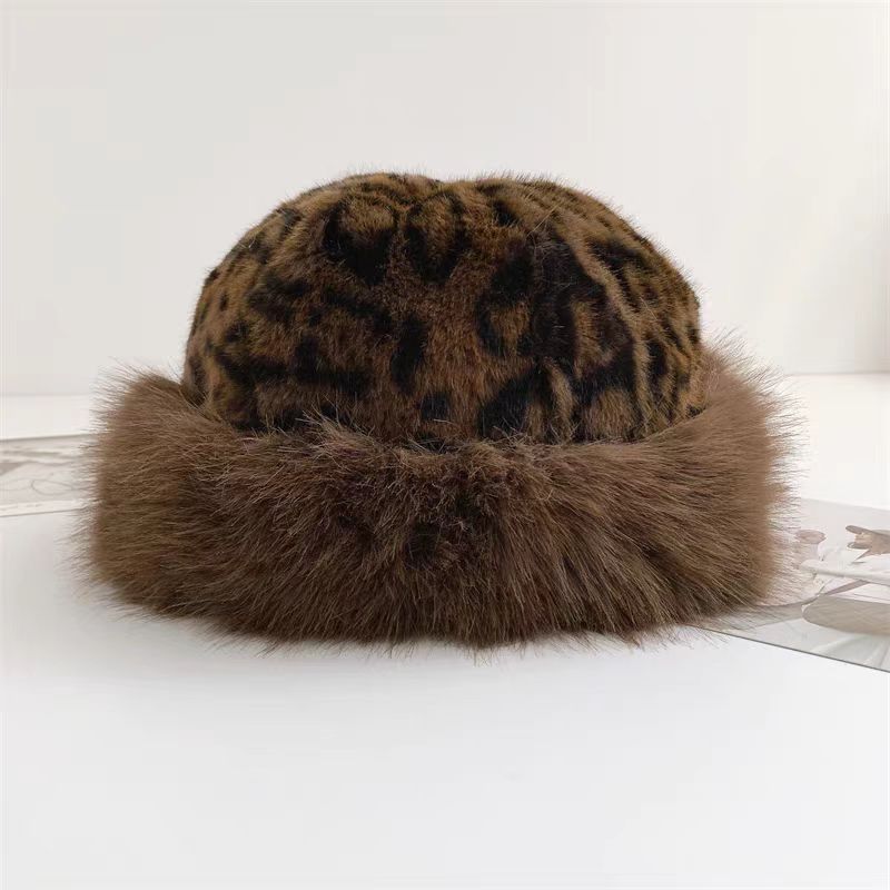 Leopard Print Mongolian Hat For Women