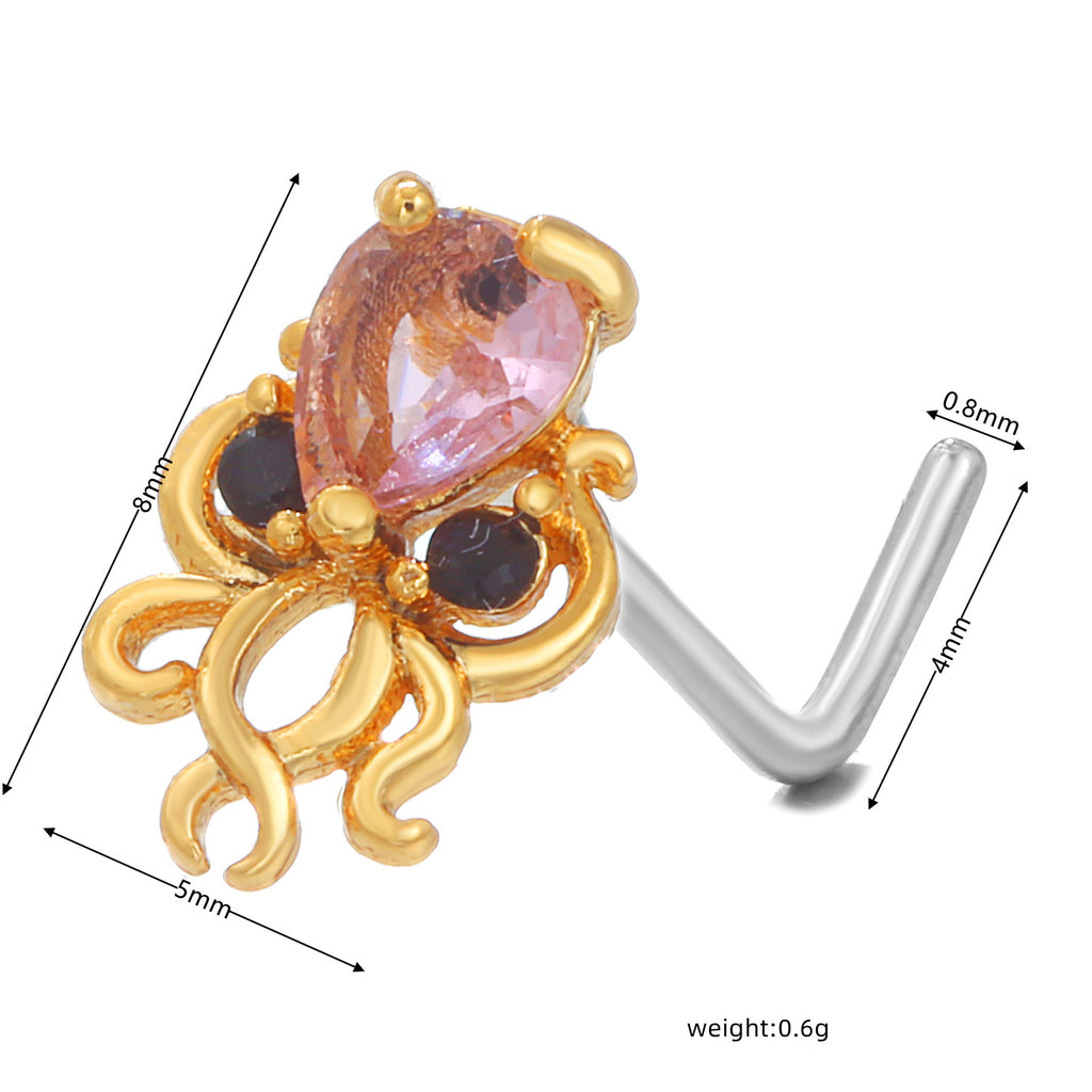 European And American Fashion Minimalist Animal L-bar Stainless Steel Nose Stud