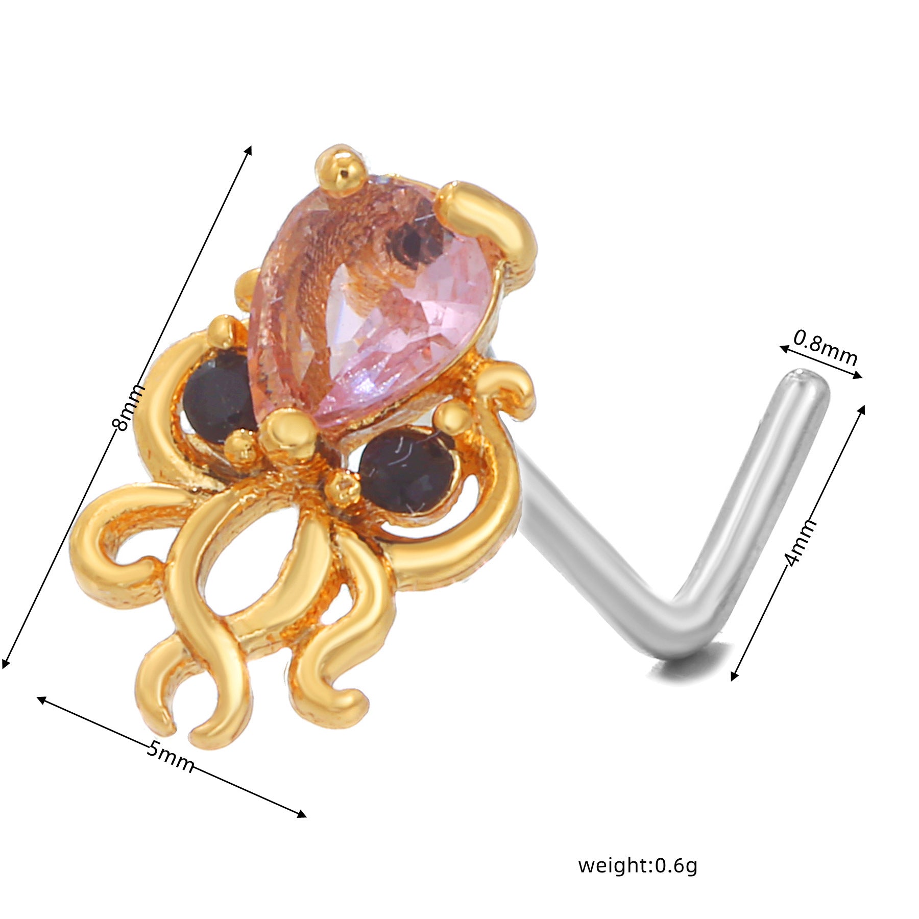 European And American Fashion Minimalist Animal L-bar Stainless Steel Nose Stud