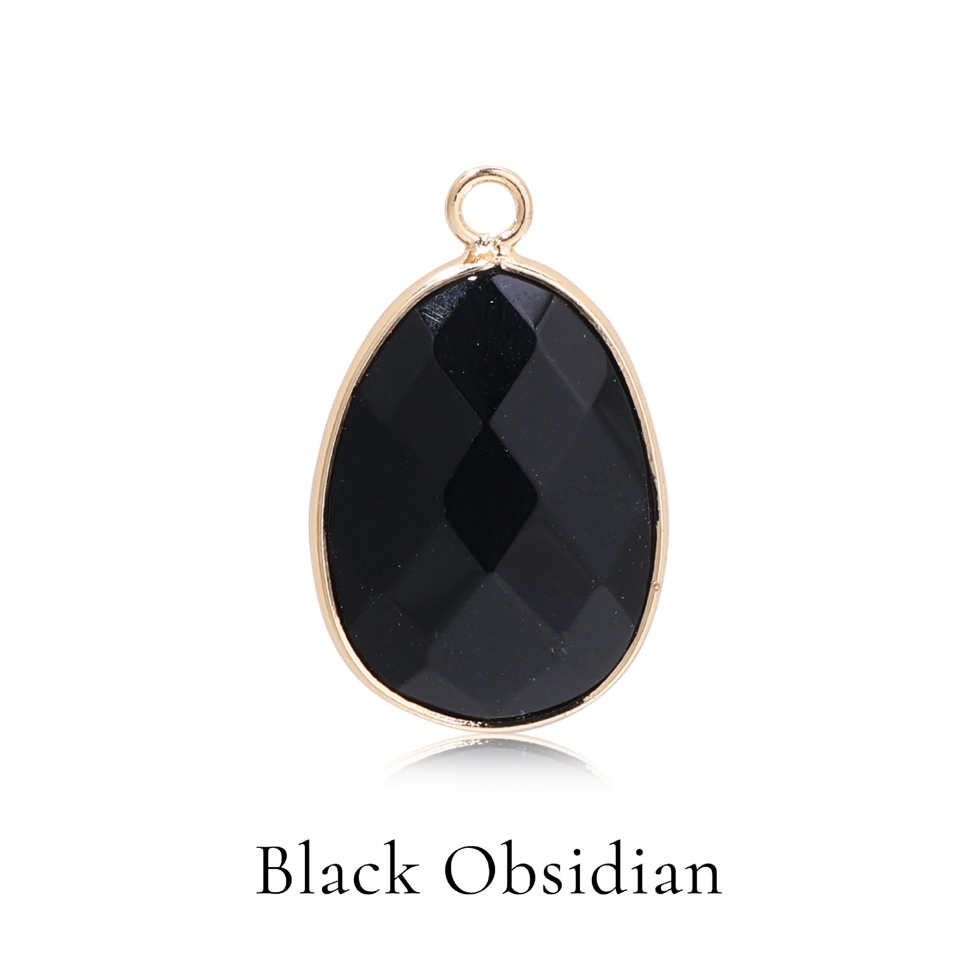 Faceted Teardrop-shaped Natural Stone Colored Pendant