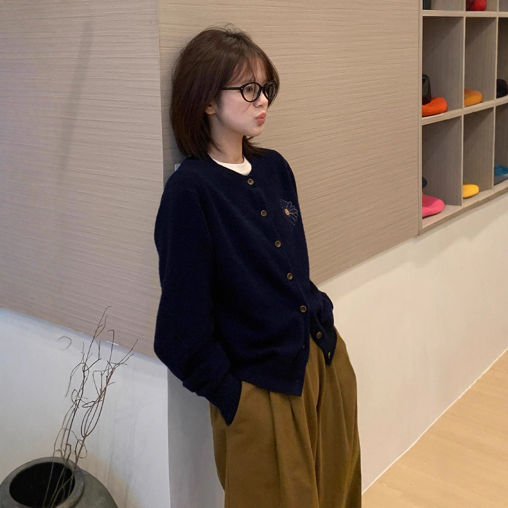 Early Autumn Idle Style Women Wear Sweater Cardigan Coat