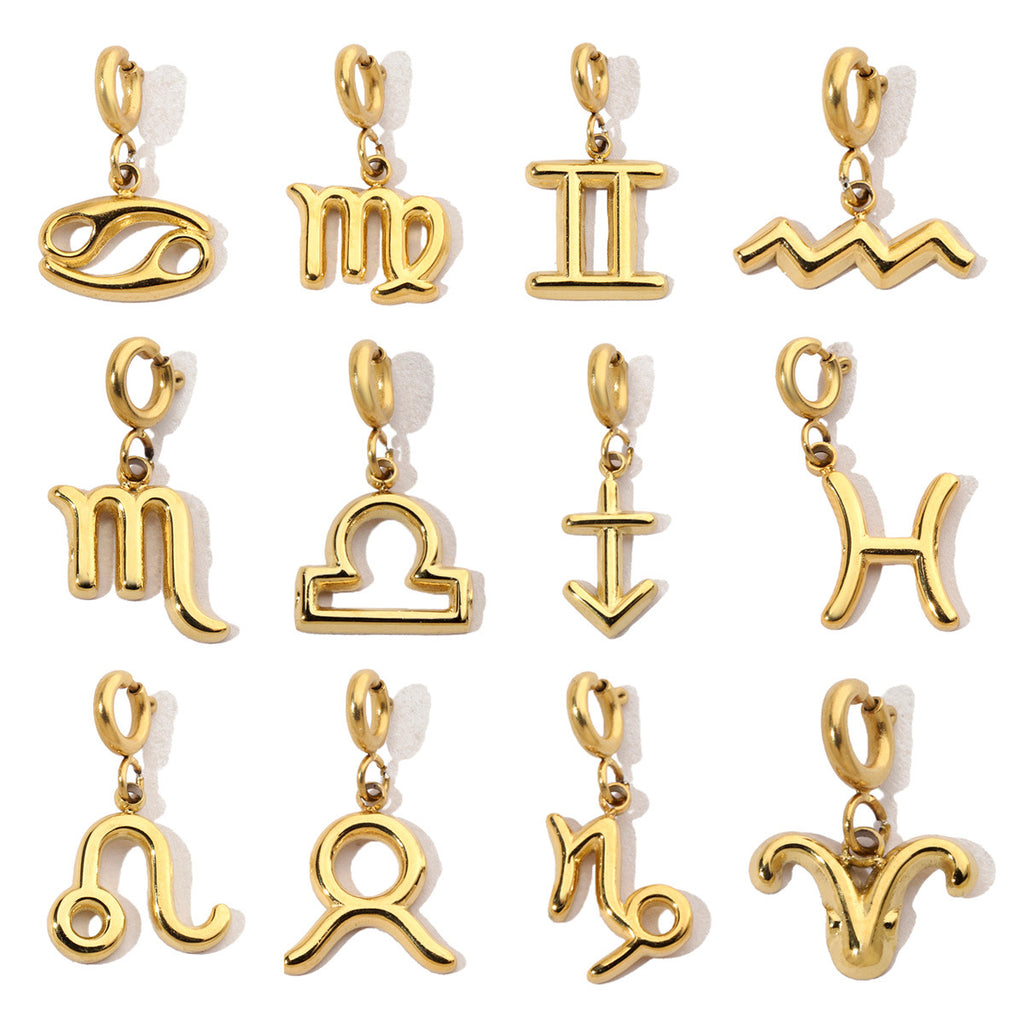 12 Zodiac Signs Fade-resistant Titanium Steel DIY Detachable Pendant