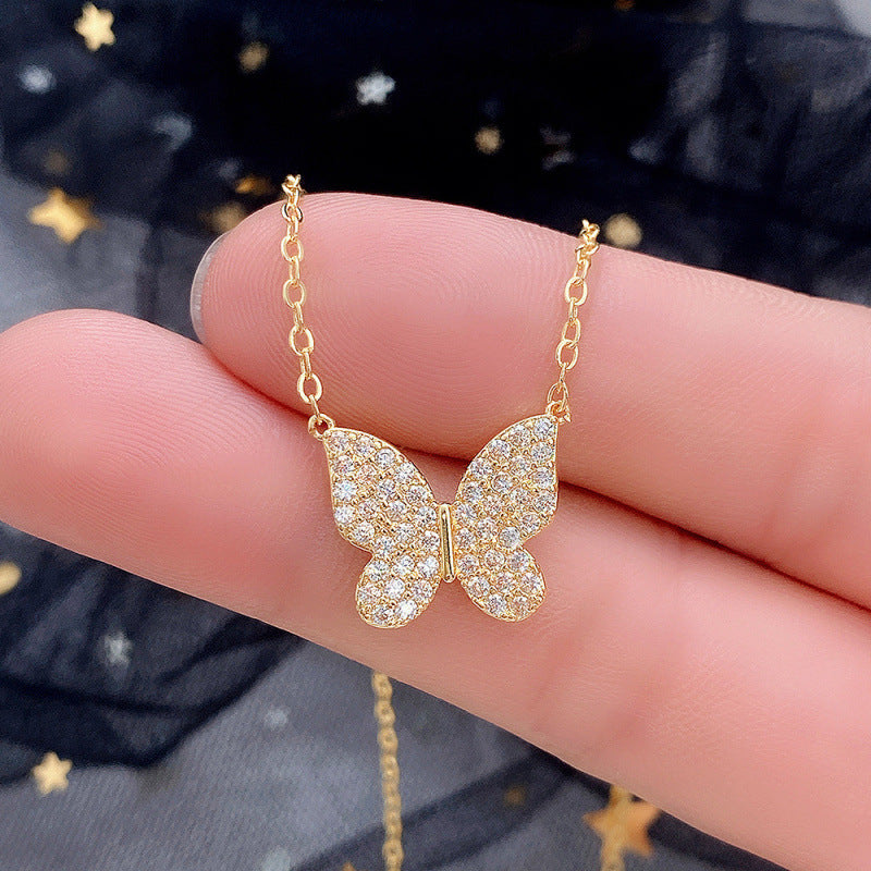 Full-Crystal Butterfly Necklace Ethereal