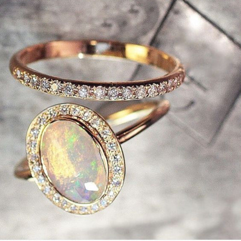 Alloy-inlaid Ring For Womens Accessories