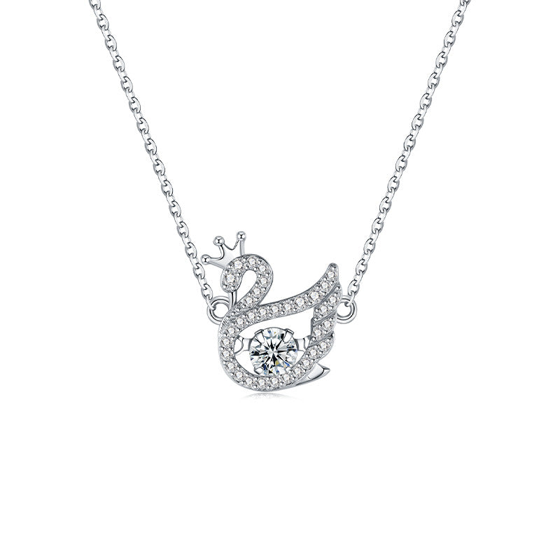 S925 Sterling Silver Graceful Swan Necklace