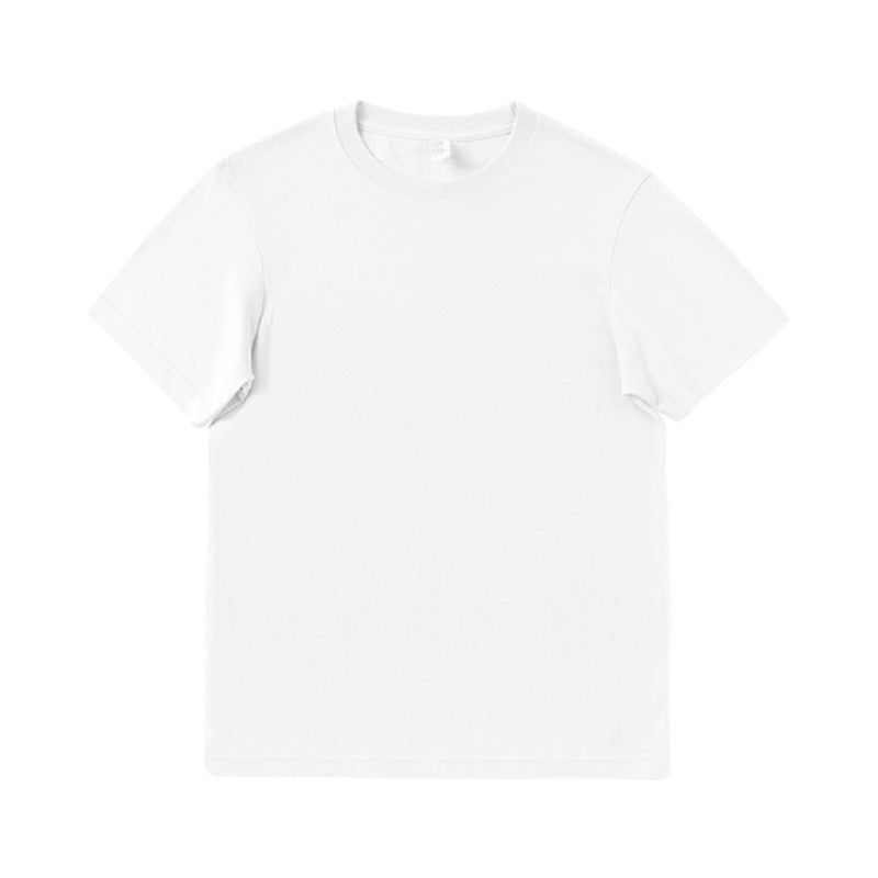 Round Neck Solid Color T-shirt Heavy Simple Style Blank Top Women's Bottoming Shirt