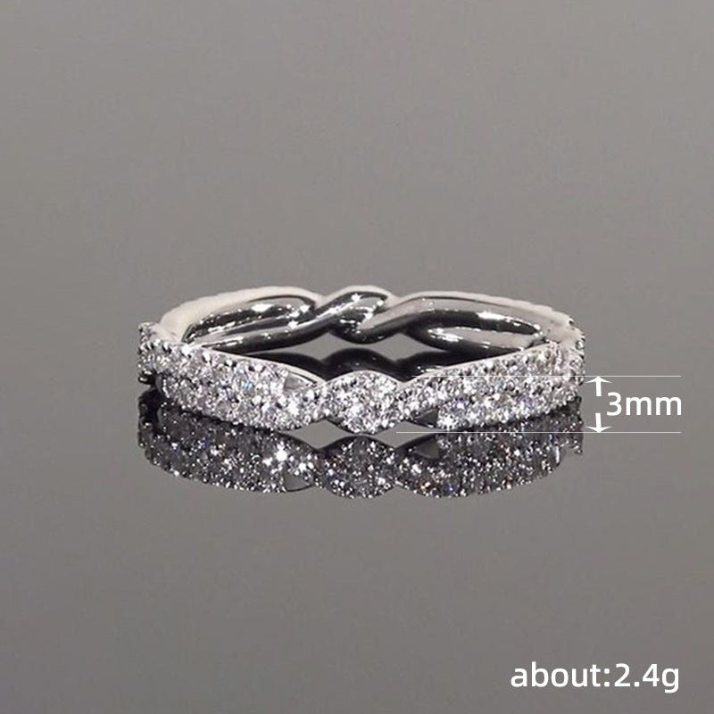 Custom-designed Intricately Woven Micro-pave Ring With A Sophisticated