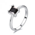 Womens Platinum Square Ring With Four Prongs