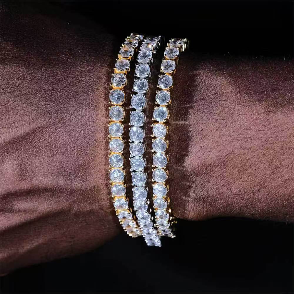 Hip-hop Spring-clasp Zircon Tennis Bracelet Jewelry