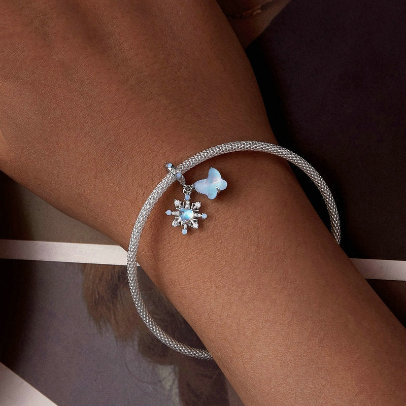 Christmas Ice And Snow Butterfly Pendant S925 Sterling Silver Beads