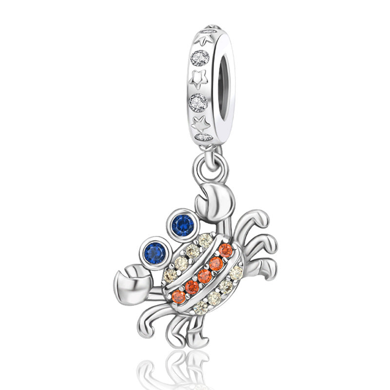 Fashion White Copper Silver Plated DIY Bracelet Jewelry Accessories Beads Pendant