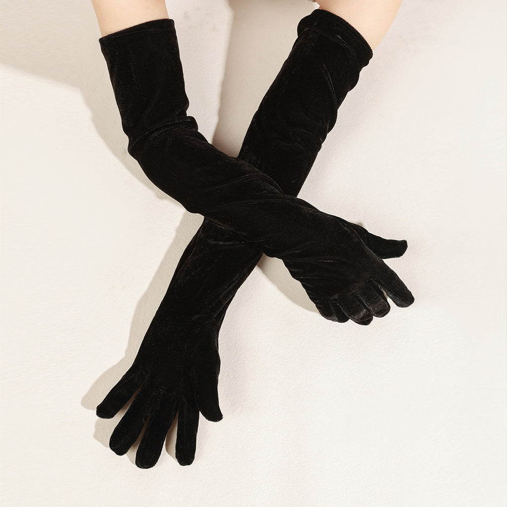 Gold Velvet Bridal Gloves