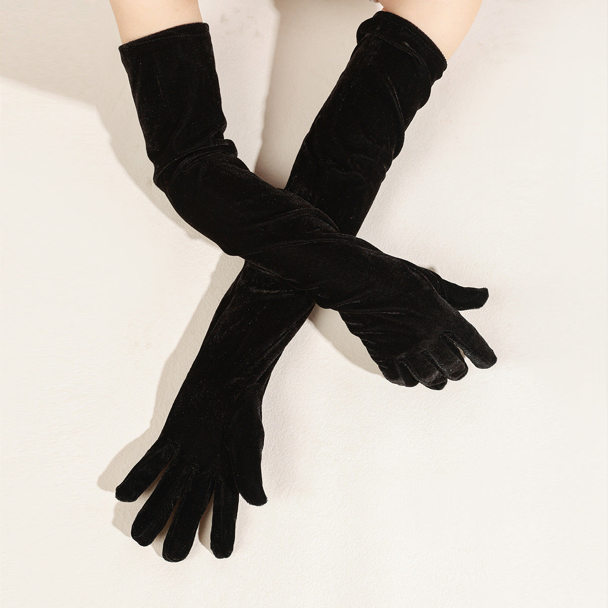 Gold Velvet Bridal Gloves