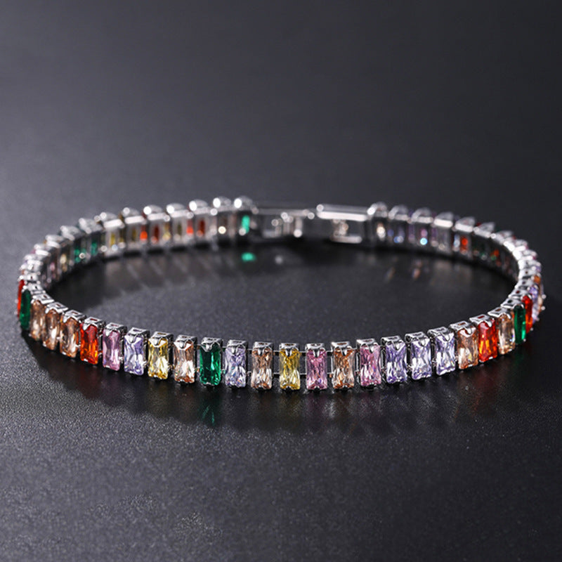 Womens European And American Hip-hop Crystal Bracelet With Polka-dot Zircon Embellishments